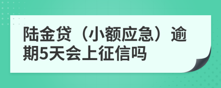 陆金贷（小额应急）逾期5天会上征信吗