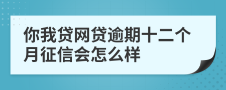 你我贷网贷逾期十二个月征信会怎么样