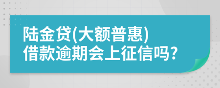 陆金贷(大额普惠) 借款逾期会上征信吗?