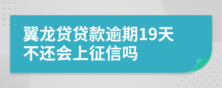 翼龙贷贷款逾期19天不还会上征信吗