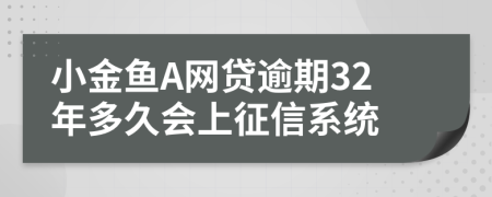 小金鱼A网贷逾期32年多久会上征信系统