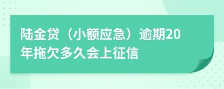 陆金贷（小额应急）逾期20年拖欠多久会上征信