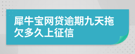 犀牛宝网贷逾期九天拖欠多久上征信