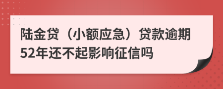 陆金贷（小额应急）贷款逾期52年还不起影响征信吗