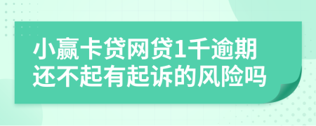 小赢卡贷网贷1千逾期还不起有起诉的风险吗