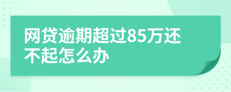 网贷逾期超过85万还不起怎么办