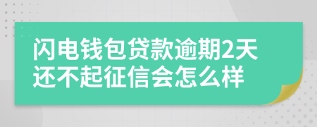 闪电钱包贷款逾期2天还不起征信会怎么样