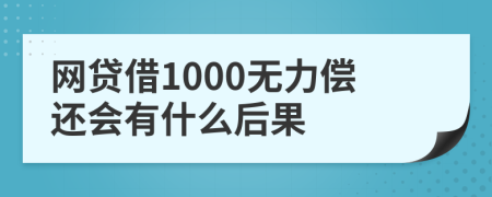 网贷借1000无力偿还会有什么后果