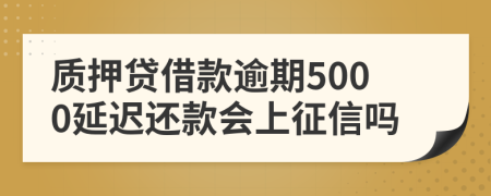 质押贷借款逾期5000延迟还款会上征信吗