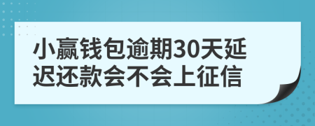 小赢钱包逾期30天延迟还款会不会上征信