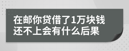 在邮你贷借了1万块钱还不上会有什么后果