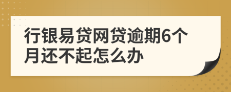 行银易贷网贷逾期6个月还不起怎么办