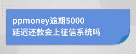 ppmoney逾期5000延迟还款会上征信系统吗