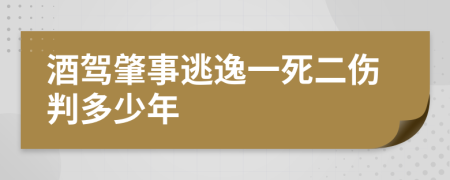 酒驾肇事逃逸一死二伤判多少年