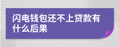 闪电钱包还不上贷款有什么后果