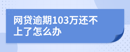 网贷逾期103万还不上了怎么办