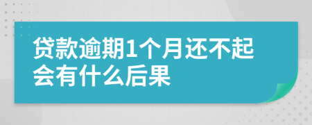 贷款逾期1个月还不起会有什么后果