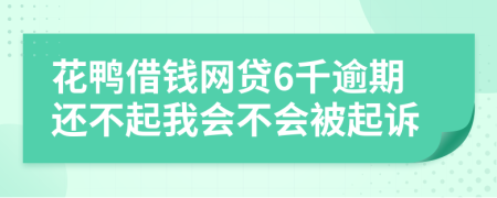 花鸭借钱网贷6千逾期还不起我会不会被起诉