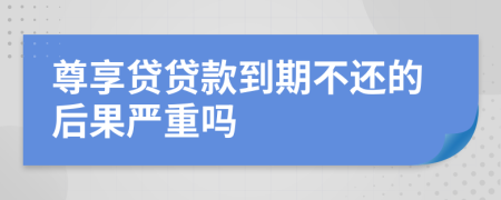 尊享贷贷款到期不还的后果严重吗