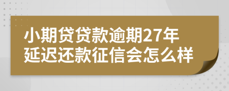 小期贷贷款逾期27年延迟还款征信会怎么样
