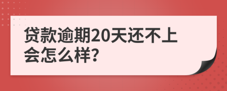 贷款逾期20天还不上会怎么样？