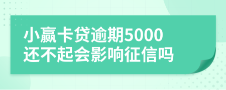 小赢卡贷逾期5000还不起会影响征信吗