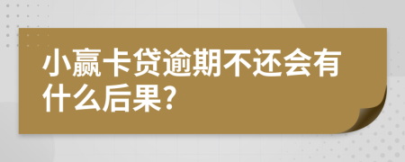 小赢卡贷逾期不还会有什么后果?