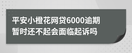 平安小橙花网贷6000逾期暂时还不起会面临起诉吗