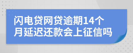 闪电贷网贷逾期14个月延迟还款会上征信吗