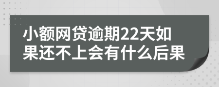 小额网贷逾期22天如果还不上会有什么后果