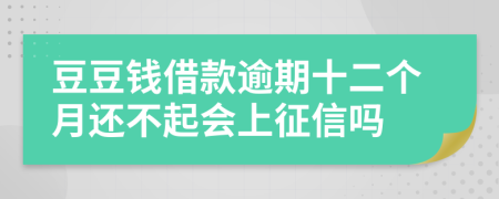 豆豆钱借款逾期十二个月还不起会上征信吗