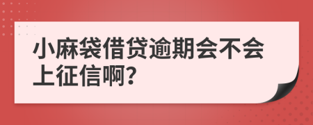 小麻袋借贷逾期会不会上征信啊？