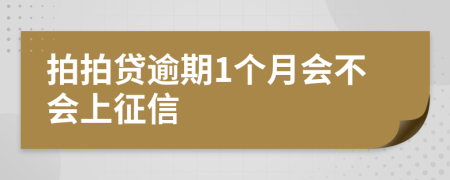 拍拍贷逾期1个月会不会上征信