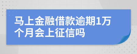 马上金融借款逾期1万个月会上征信吗