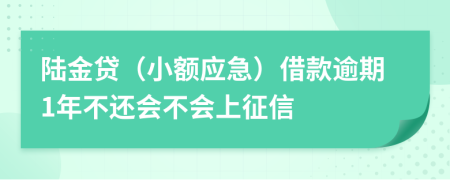 陆金贷（小额应急）借款逾期1年不还会不会上征信