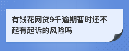 有钱花网贷9千逾期暂时还不起有起诉的风险吗