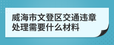 威海市文登区交通违章处理需要什么材料