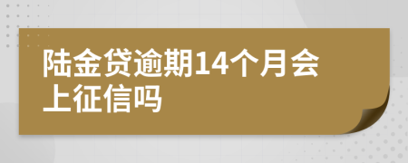 陆金贷逾期14个月会上征信吗