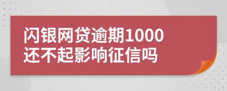 闪银网贷逾期1000还不起影响征信吗