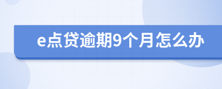 e点贷逾期9个月怎么办