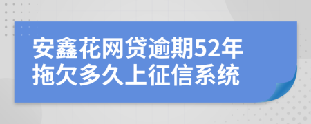 安鑫花网贷逾期52年拖欠多久上征信系统