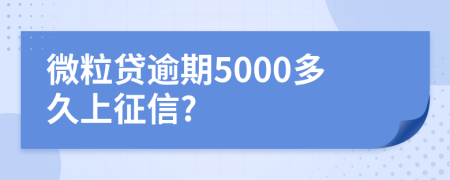 微粒贷逾期5000多久上征信?