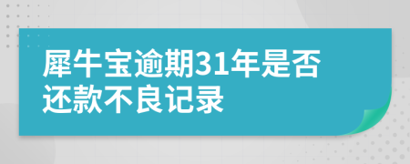 犀牛宝逾期31年是否还款不良记录