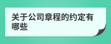 关于公司章程的约定有哪些