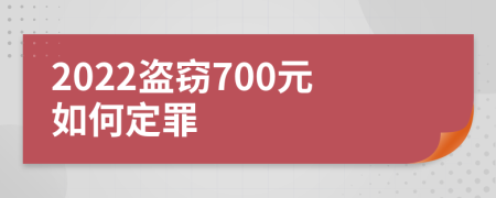 2022盗窃700元如何定罪