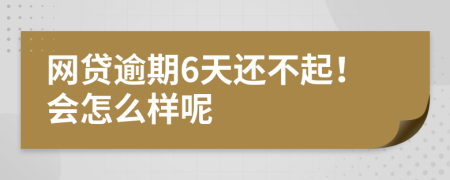 网贷逾期6天还不起！会怎么样呢