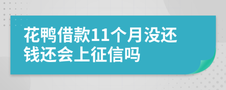 花鸭借款11个月没还钱还会上征信吗