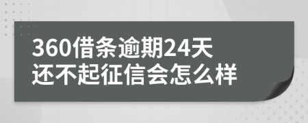 360借条逾期24天还不起征信会怎么样