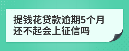 提钱花贷款逾期5个月还不起会上征信吗