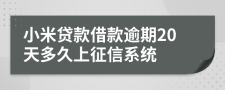 小米贷款借款逾期20天多久上征信系统